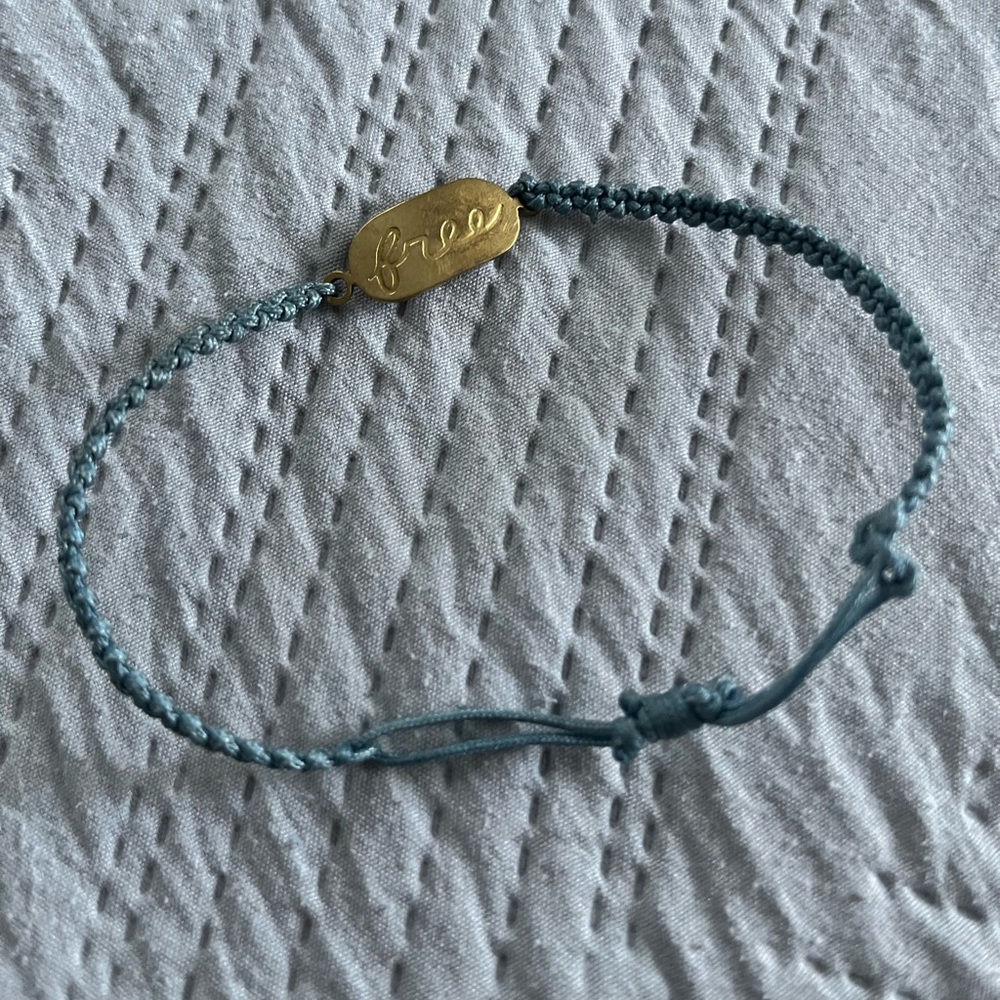 Gold and teal Braided Bracelet